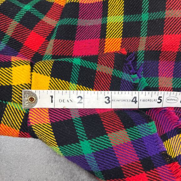 Vintage Y2k Plaid Multicolor Made In Usa Cutoff Sweat Shorts Small - Picture 5 of 5